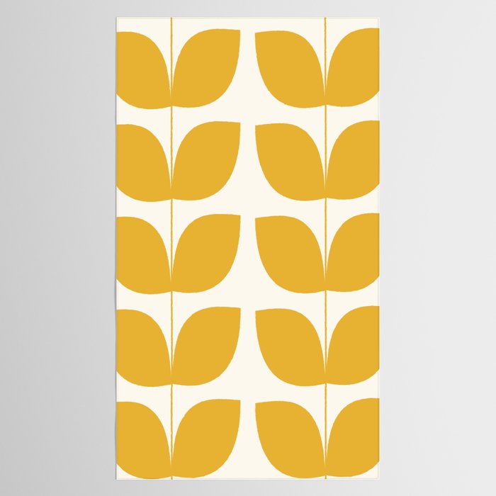 Mid Century Modern Leaves Yellow #society6 #buyart  Tablecloth Gallery Image 2