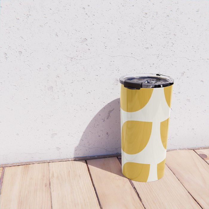 Mid Century Modern Leaves Yellow #society6 #buyart  Travel Mug Gallery Image 4