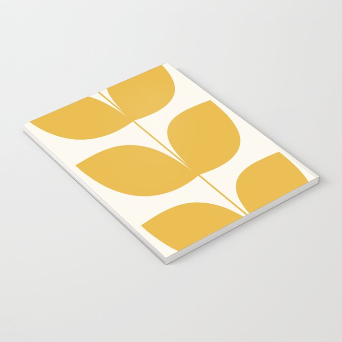 Mid Century Modern Leaves Yellow #society6 #buyart  Notebook Gallery Image 3