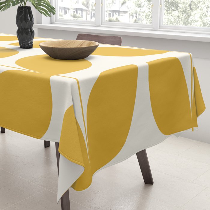 Mid Century Modern Leaves Yellow #society6 #buyart  Tablecloth Gallery Image 3
