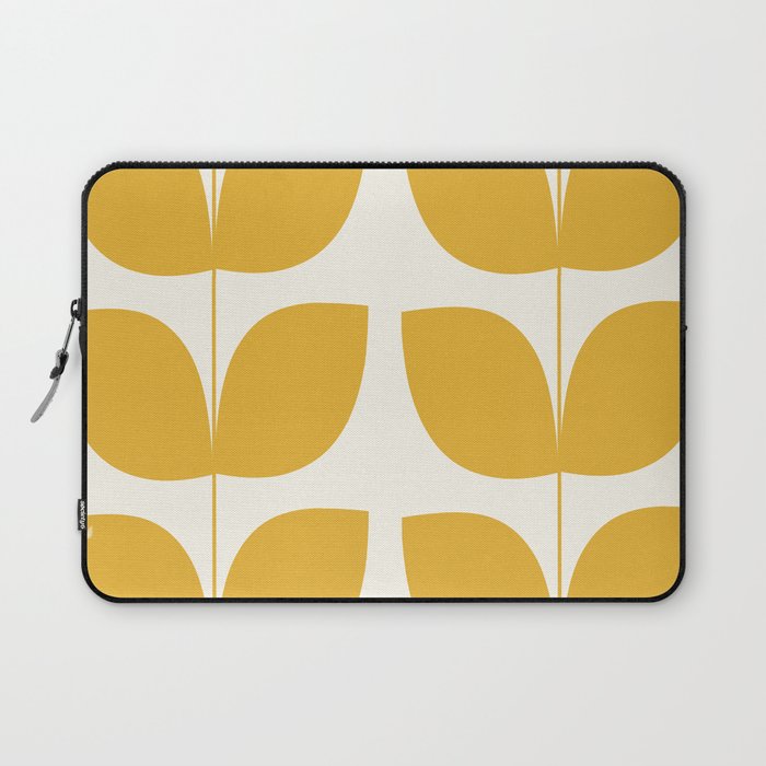 Mid Century Modern Leaves Yellow #society6 #buyart  Laptop Sleeve Gallery Image 1
