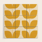Mid Century Modern Leaves Yellow #society6 #buyart  Wood Wall Art Gallery Image 1