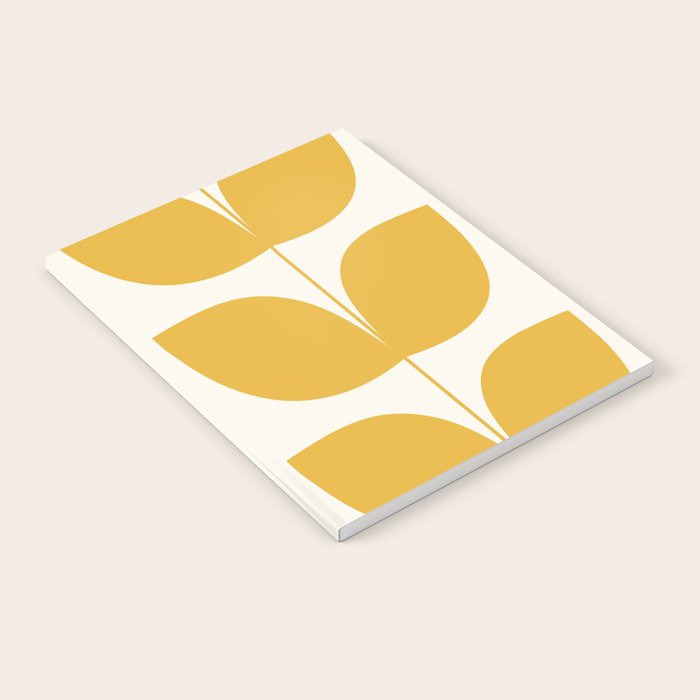 Mid Century Modern Leaves Yellow #society6 #buyart  Notebook Gallery Image 1