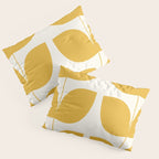 Mid Century Modern Leaves Yellow #society6 #buyart  Pillow Sham Gallery Image 3