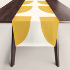 Mid Century Modern Leaves Yellow #society6 #buyart  Table Runner Gallery Image 1