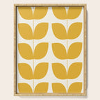 Mid Century Modern Leaves Yellow #society6 #buyart  Serving Tray Gallery Image 1