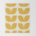 Mid Century Modern Leaves Yellow #society6 #buyart  Throw Blanket Gallery Image 2