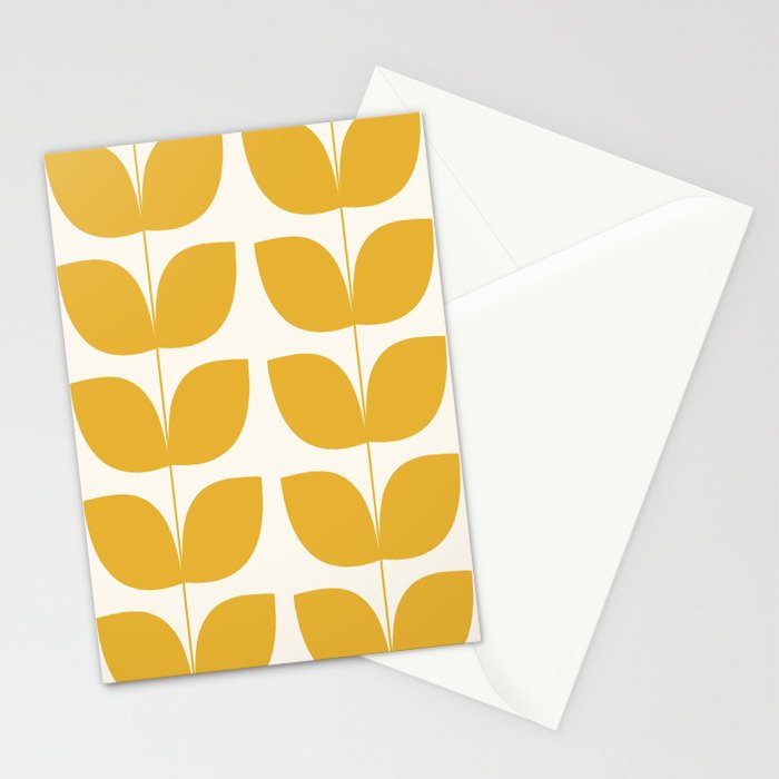 Mid Century Modern Leaves Yellow #society6 #buyart  Stationery Card Gallery Image 2