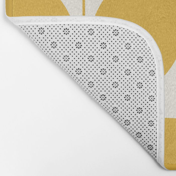 Mid Century Modern Leaves Yellow #society6 #buyart  Bath Mat Gallery Image 2