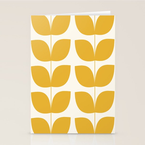 Mid Century Modern Leaves Yellow #society6 #buyart  Stationery Card Gallery Image 1