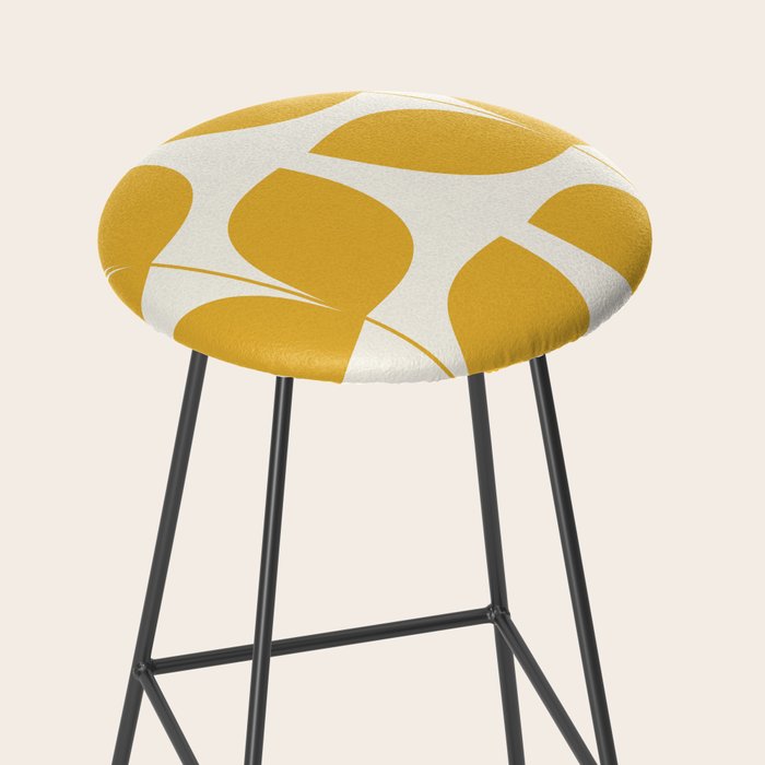 Mid Century Modern Leaves Yellow #society6 #buyart  Stool Gallery Image 2