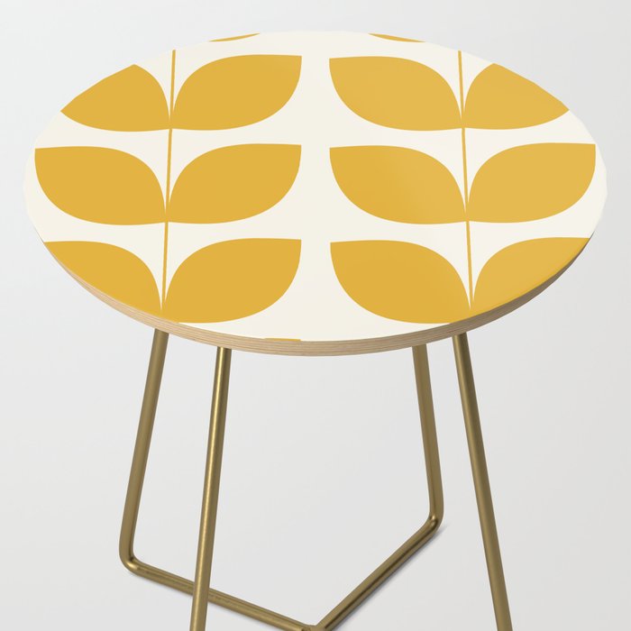 Mid Century Modern Leaves Yellow #society6 #buyart  Side Table Gallery Image 2
