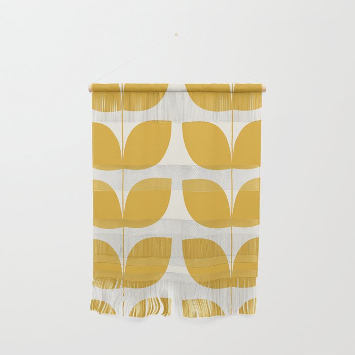 Mid Century Modern Leaves Yellow #society6 #buyart  Wall Hanging Gallery Image 1