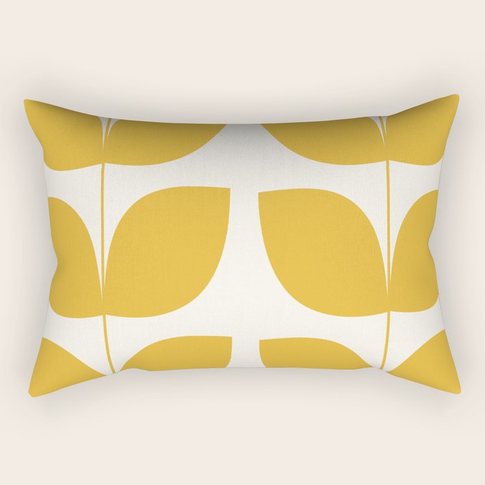 Mid Century Modern Leaves Yellow #society6 #buyart  Rectangular Pillow Gallery Image 1