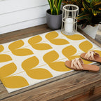 Mid Century Modern Leaves Yellow #society6 #buyart  Outdoor Rug Gallery Image 2