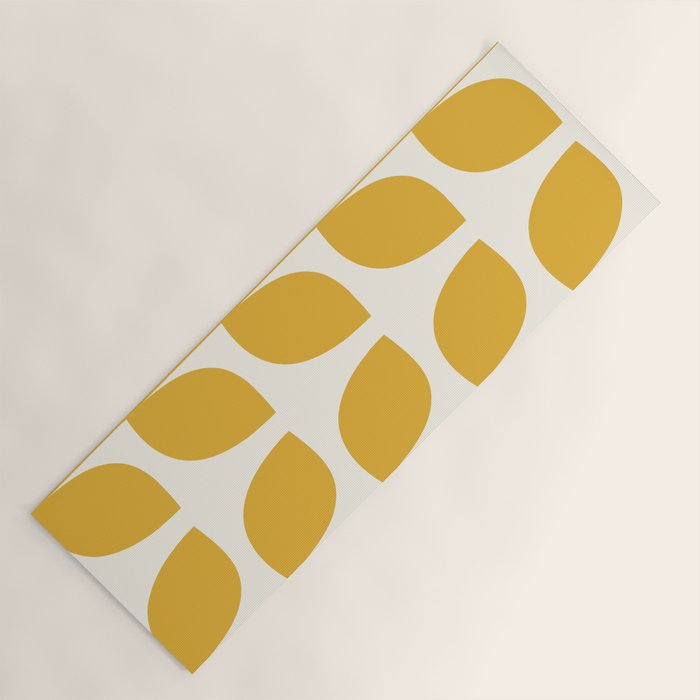 Mid Century Modern Leaves Yellow #society6 #buyart  Yoga Mat Gallery Image 1