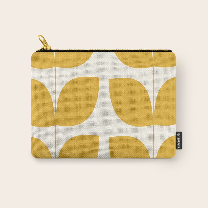 Mid Century Modern Leaves Yellow #society6 #buyart  Carry All Pouch Gallery Image 1