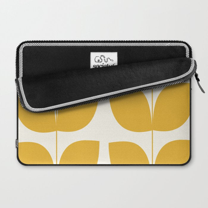 Mid Century Modern Leaves Yellow #society6 #buyart  Laptop Sleeve Gallery Image 2