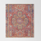 Heriz Azerbaijan Northwest Persian Carpet Print Throw Blanket Gallery Image 2
