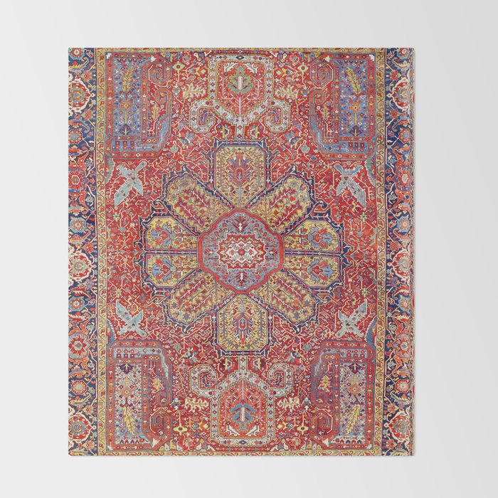 Heriz Azerbaijan Northwest Persian Carpet Print Throw Blanket Gallery Image 2