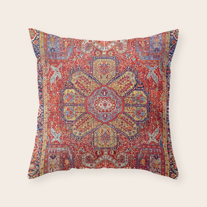 Heriz Azerbaijan Northwest Persian Carpet Print Throw Pillow Gallery Image 6