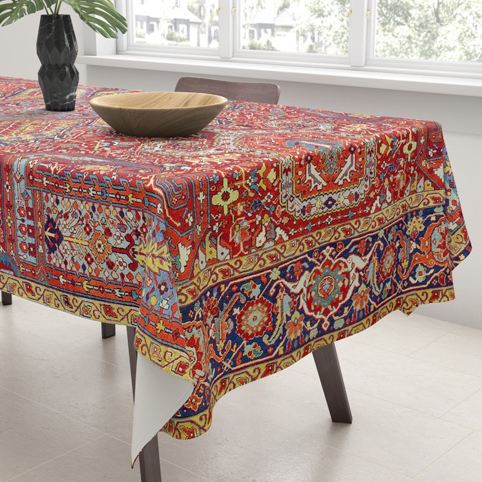 Heriz Azerbaijan Northwest Persian Carpet Print Tablecloth Gallery Image 3