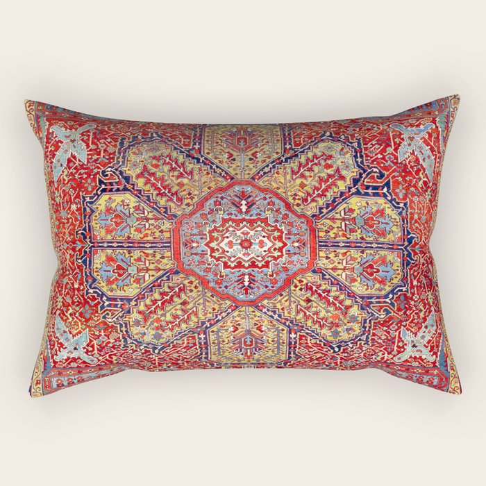 Heriz Azerbaijan Northwest Persian Carpet Print Rectangular Pillow Gallery Image 1