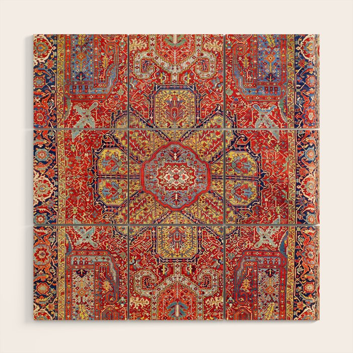 Heriz Azerbaijan Northwest Persian Carpet Print Wood Wall Art Gallery Image 1