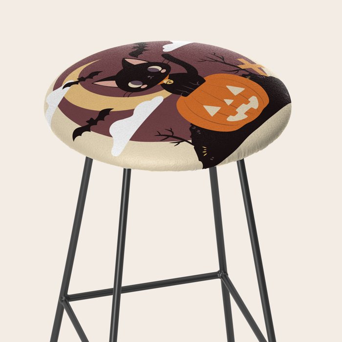 Spooky Cat on a Pumpkin Stool Gallery Image 2