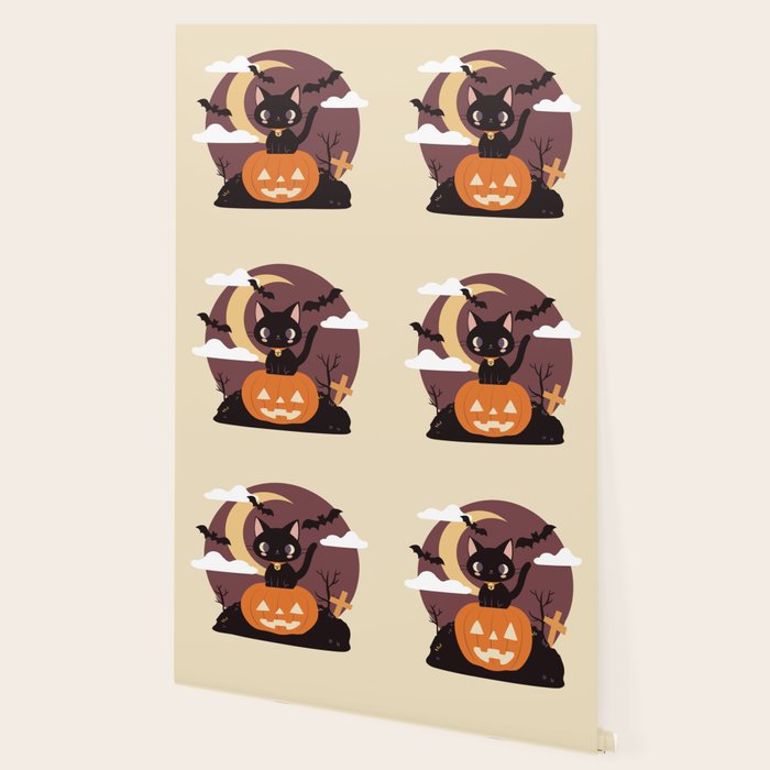 Spooky Cat on a Pumpkin Wallpaper Gallery Image 2