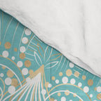 Elegant White Gold Mandala Sky Blue Comforter Gallery Image 4