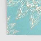 Elegant White Gold Mandala Sky Blue Poster Gallery Image 3