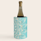 Elegant White Gold Mandala Sky Blue Wine Chiller Gallery Image 3