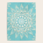 Elegant White Gold Mandala Sky Blue Poster Gallery Image 4