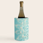 Elegant White Gold Mandala Sky Blue Wine Chiller Gallery Image 2