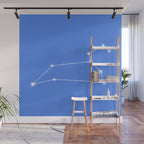 Leo Zodiac Star Constellation Line Art Bright Blue Wall Mural Gallery Image 1