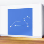 Leo Zodiac Star Constellation Line Art Bright Blue Wall Mural Gallery Image 2