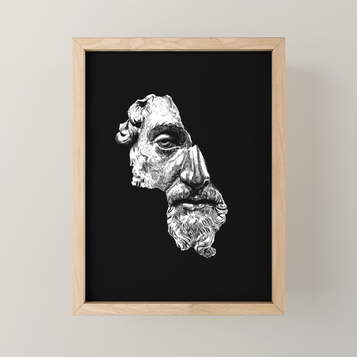 MARCUS AURELIUS ANTONINUS AUGUSTUS / White Mini Art Print Gallery Image 1