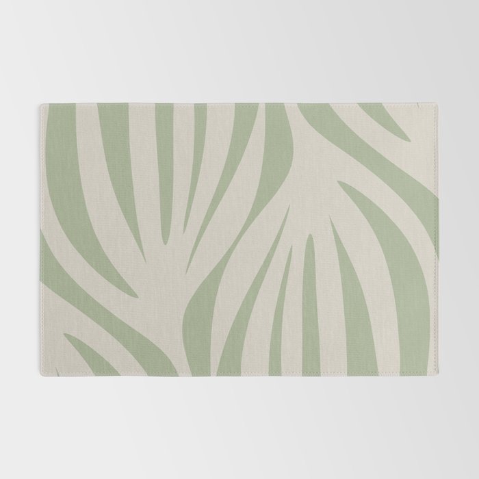 Maldives Abstract Botanical Pattern in Sage and Beige Rug Gallery Image 2