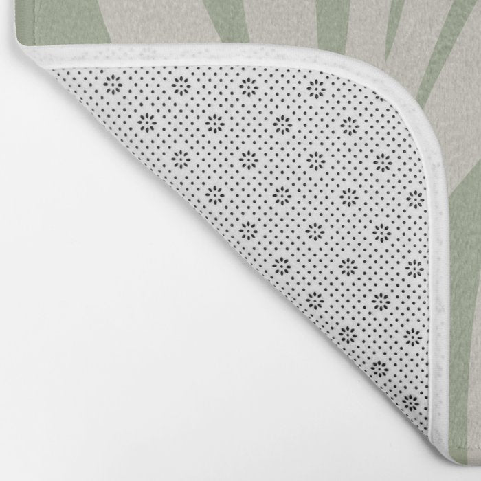 Maldives Abstract Botanical Pattern in Sage and Beige Bath Mat Gallery Image 2
