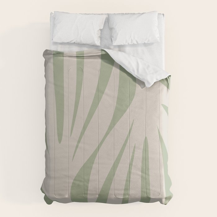 Maldives Abstract Botanical Pattern in Sage and Beige Comforter Gallery Image 6