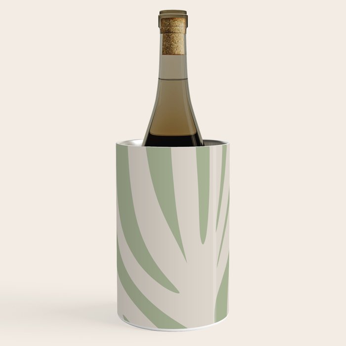 Maldives Abstract Botanical Pattern in Sage and Beige Wine Chiller Gallery Image 2