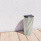 Maldives Abstract Botanical Pattern in Sage and Beige Travel Mug Gallery Image 4