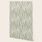 Maldives Abstract Botanical Pattern in Sage and Beige Wallpaper Gallery Image 2