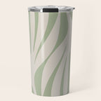 Maldives Abstract Botanical Pattern in Sage and Beige Travel Mug Gallery Image 1