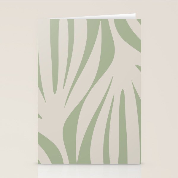 Maldives Abstract Botanical Pattern in Sage and Beige Stationery Card Gallery Image 2