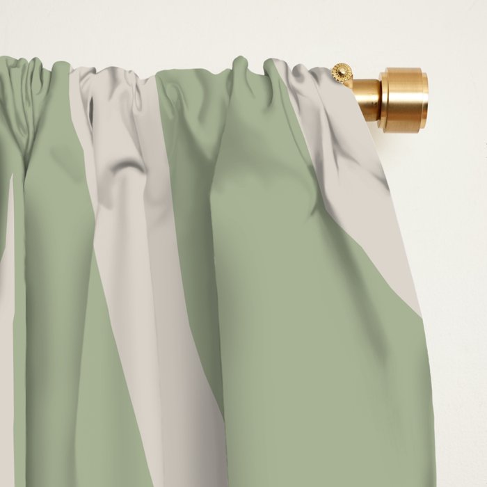 Maldives Abstract Botanical Pattern in Sage and Beige Window Curtain Gallery Image 2