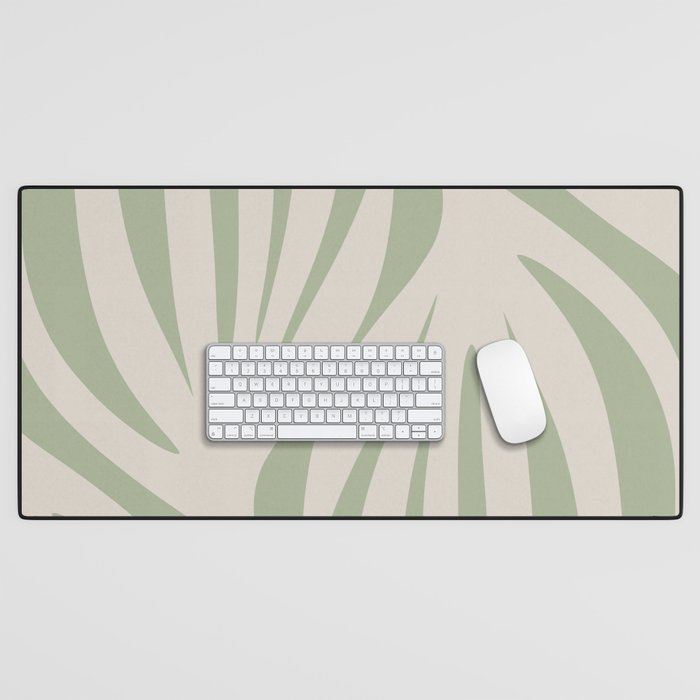 Maldives Abstract Botanical Pattern in Sage and Beige Desk Mat Gallery Image 1