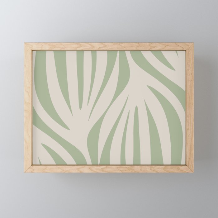 Maldives Abstract Botanical Pattern in Sage and Beige Mini Art Print Gallery Image 1