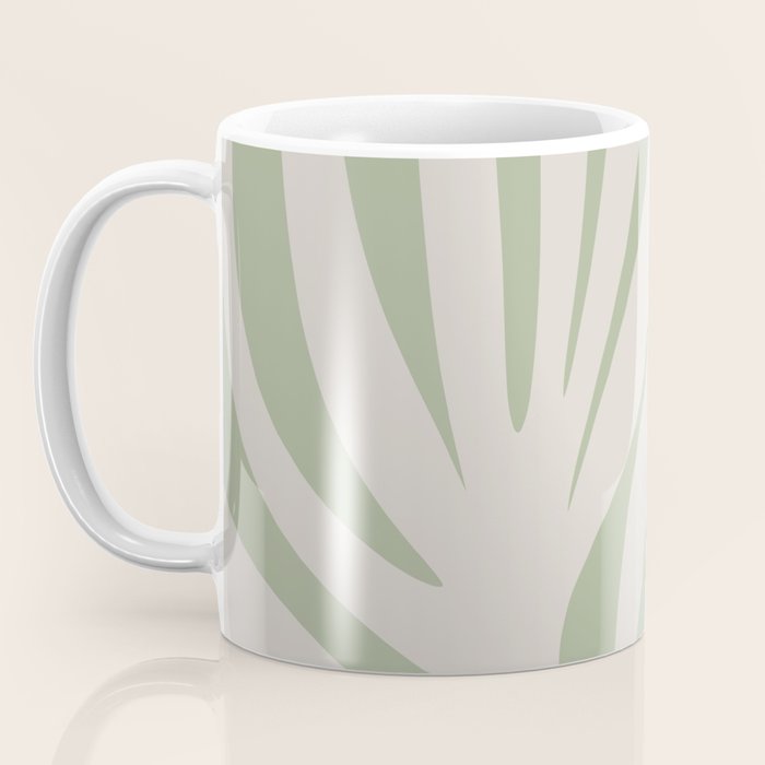 Maldives Abstract Botanical Pattern in Sage and Beige Coffee Mug Gallery Image 3
